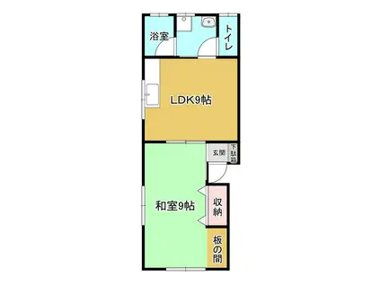 コーポN(1LDK/2階)の間取り写真