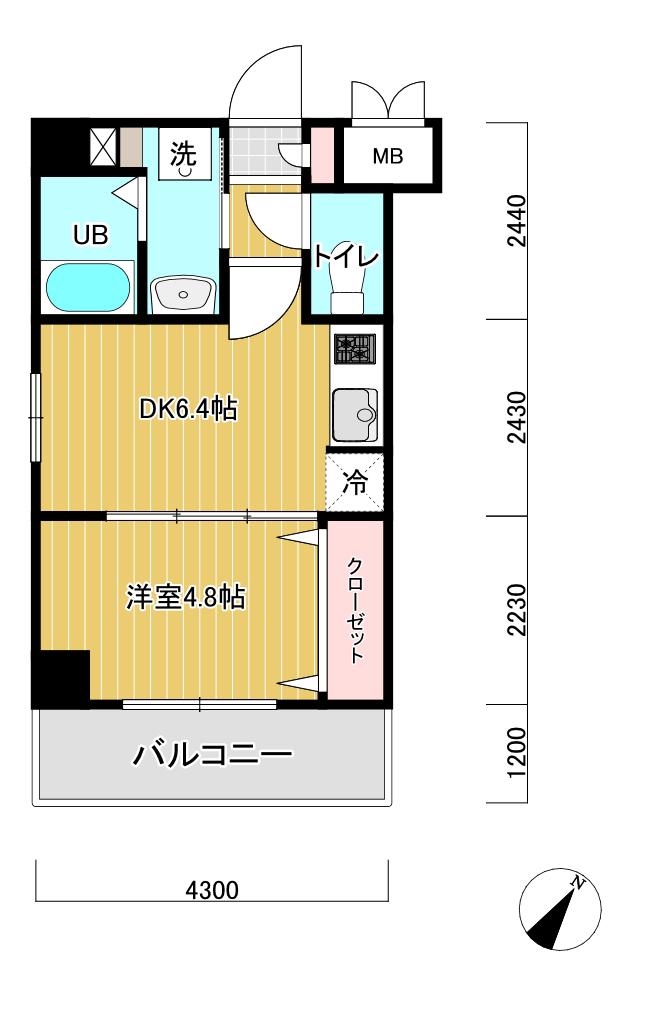 エスタ・メゾン六郷(1DK/3階)の間取り写真