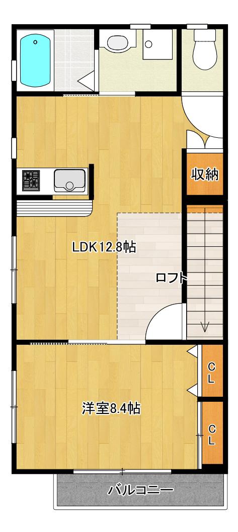 ル・クレール(1LDK/2階)の間取り写真