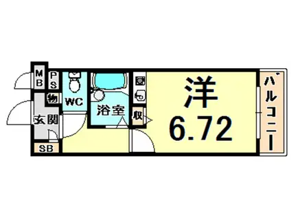 プライムコート武庫之荘(ワンルーム/5階)の間取り写真