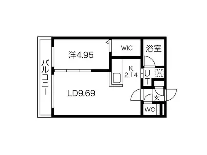 アリステラ(1LDK/1階)の間取り写真