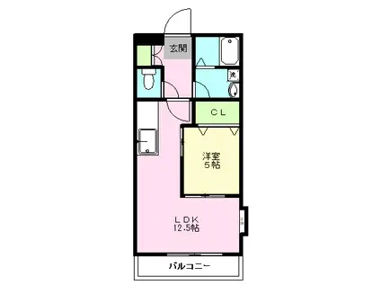 ウィンズヒル(1LDK/2階)の間取り写真