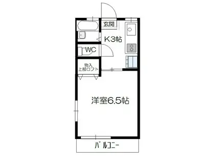 ピュアシティ串戸(1K/2階)の間取り写真