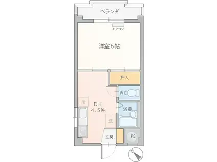 メゾン菅谷(1DK/2階)の間取り写真