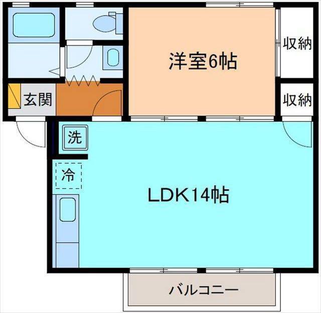 ソシア・エクレール A棟(1LDK/2階)の間取り写真