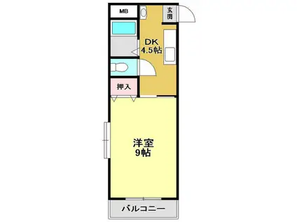 メゾンレーヴ高須(1DK/3階)の間取り写真