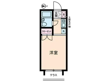 富士ハウス(ワンルーム/1階)の間取り写真