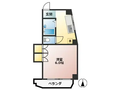 プティシャトー合田(1K/3階)の間取り写真