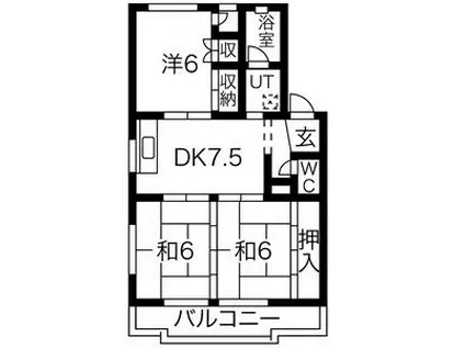 ニューサンハイツI(3DK/1階)の間取り写真