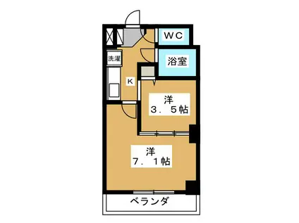 デ・リード金閣寺道(2K/5階)の間取り写真