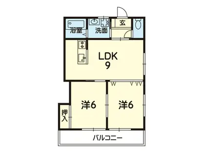 LALA保田窪(2LDK/1階)の間取り写真
