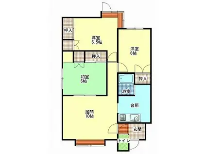 共立マリンハウス(3LDK/1階)の間取り写真
