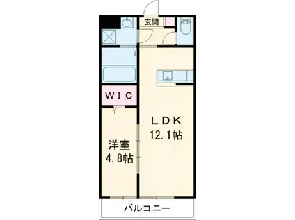 メゾンド桜(1LDK/1階)の間取り写真