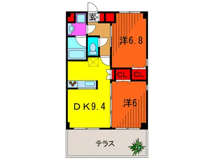 GRANDEUR亀有(2DK/1階)の間取り写真
