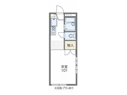 レオパレス榎(1K/1階)の間取り写真