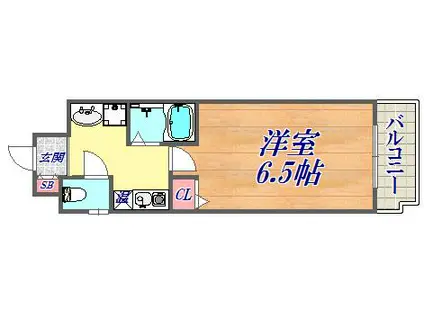 ISOGAMI イースト(1K/8階)の間取り写真