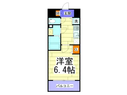 グランカリテ塚本(1K/6階)の間取り写真