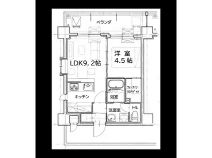 サンライト割塚(1LDK/9階)の間取り写真