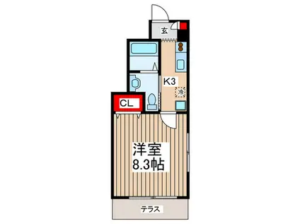 京成本線 鬼越駅 徒歩10分 2階建 築15年(1K/1階)の間取り写真