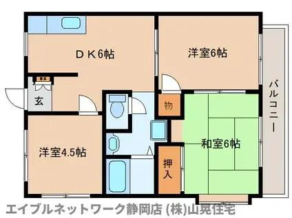アイレックスインテグラI(3DK/2階)の間取り写真