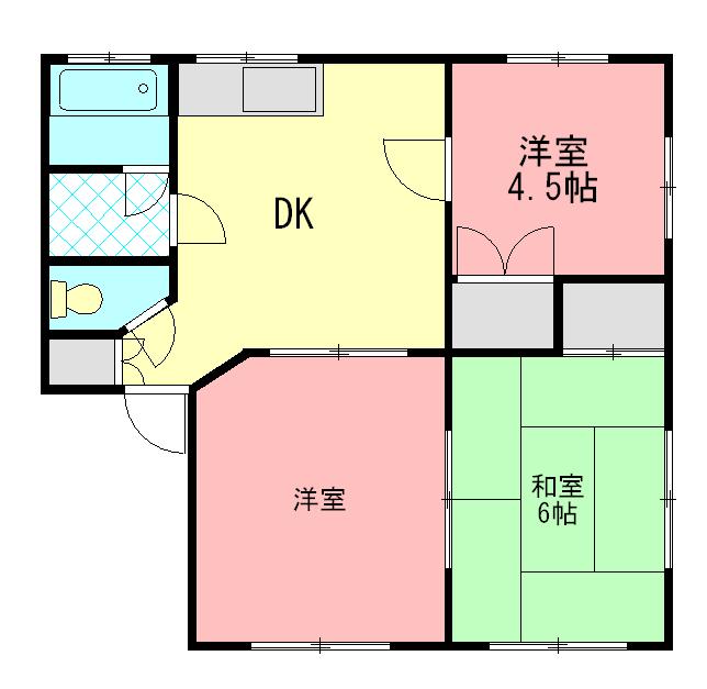 ハイム山田I(3DK/2階)の間取り写真