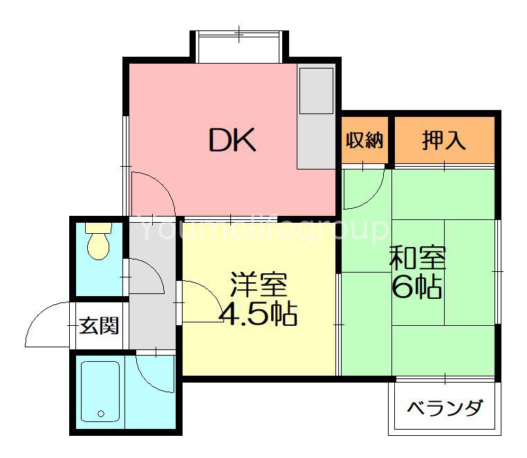 すみれハイツ(2DK/2階)の間取り写真
