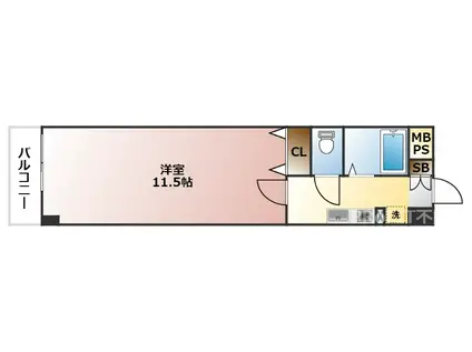 ルーセントオーデン(1K/3階)の間取り写真