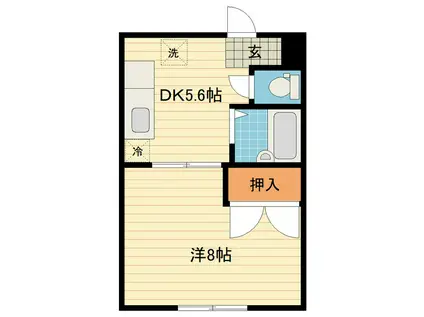 ビューライン駒見(1DK/3階)の間取り写真