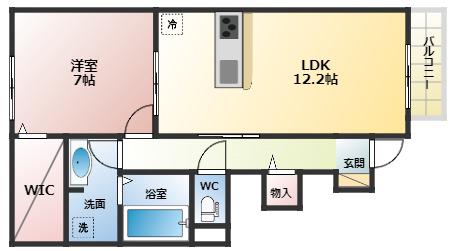 ヴィスタリアオスト(1LDK/1階)の間取り写真