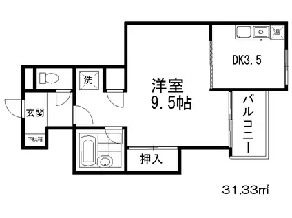 SUNヴィンテージ(1DK/2階)の間取り写真