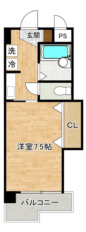 アビタシオン柳町(1K/2階)の間取り写真