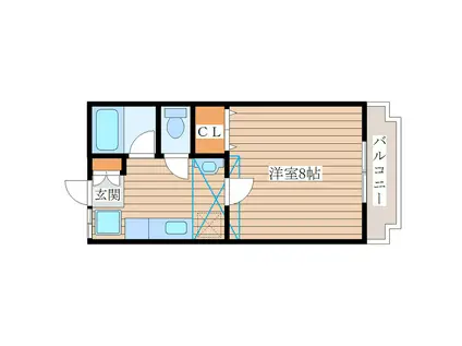 トラスト落合(1K/1階)の間取り写真