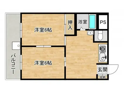 エリータ桃山台II(2DK/3階)の間取り写真