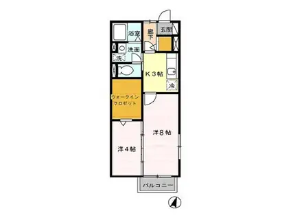 トリトン(2K/2階)の間取り写真