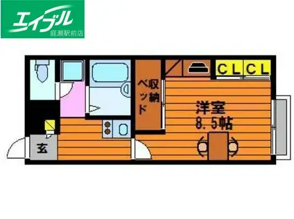 レオパレスTUKIJI(1K/2階)の間取り写真