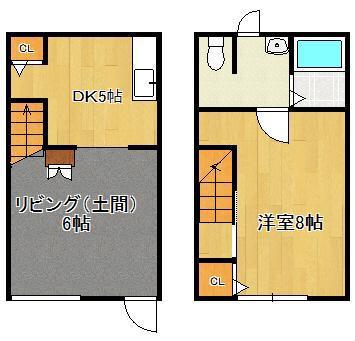 CROSS A棟(1DK/1階)の間取り写真