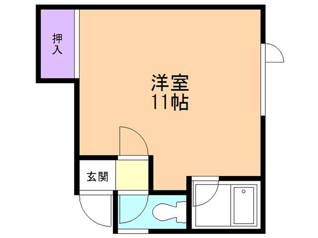 コーポあい(ワンルーム/2階)の間取り写真