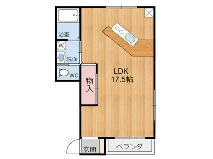 ヒロセAP(ワンルーム/2階)の間取り写真