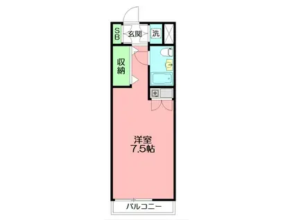 ルネッサ(ワンルーム/2階)の間取り写真