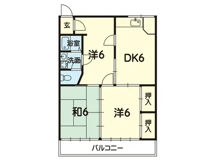 おおしまビル(3DK/2階)の間取り写真