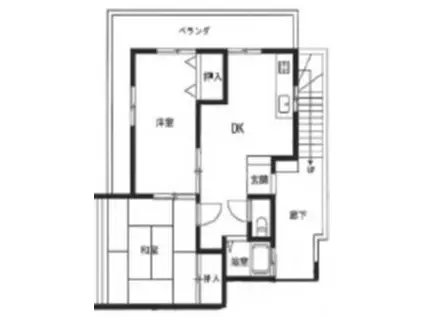 シルクハイツ(2DK/3階)の間取り写真