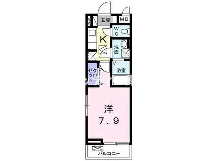 コータコート(1K/3階)の間取り写真