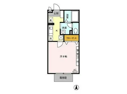 サニーコート帯山(1K/1階)の間取り写真