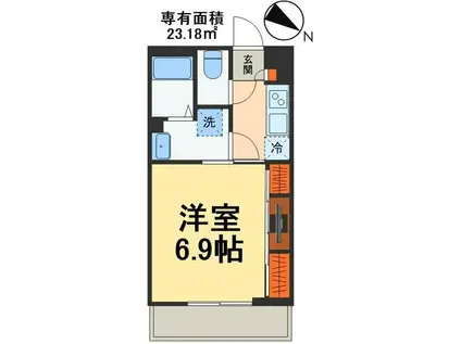 リブリ・ファーム(1K/2階)の間取り写真