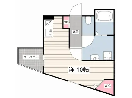 コリーヌ(ワンルーム/1階)の間取り写真