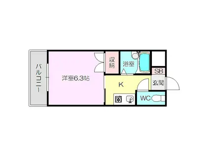 YSハイム(1K/3階)の間取り写真
