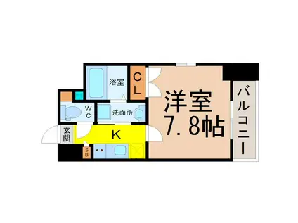 レジデンス金山スクエア(1K/8階)の間取り写真