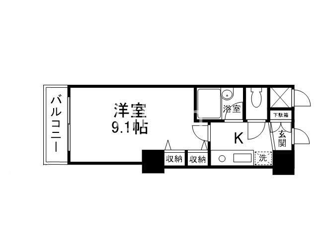 デリード&サンヴェール桂川東(1K/7階)の間取り写真