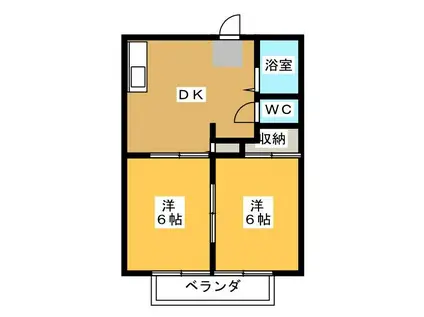 サンシティー大清水(2DK/2階)の間取り写真