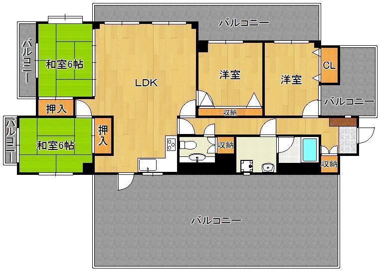 第二サンケイビル(4LDK/5階)の間取り写真
